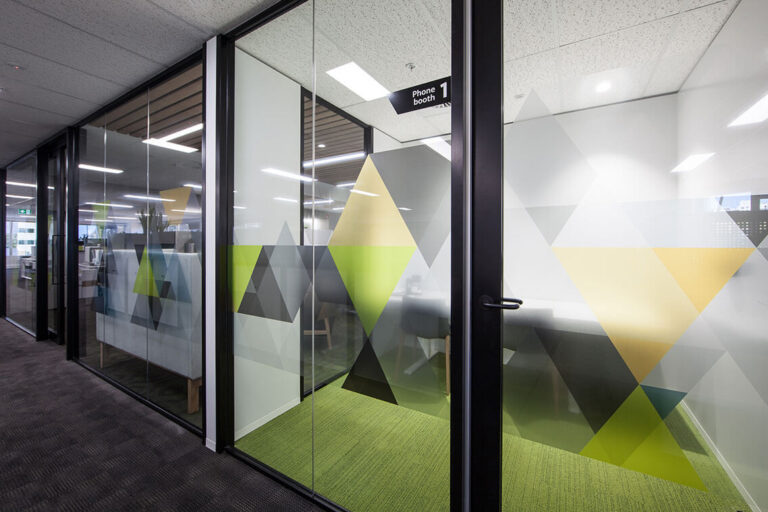 Window graphics, Window films, privacy films, glazing films perth, signage design, architectural films, meeting room signage, wayfinding signs, wayfinding specialists, glazing film design