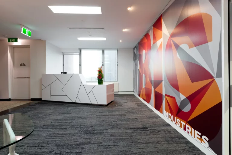 Wall graphics, business branding on walls, wall decals, wallpaper for offices, office design, interior design, architectural signage design, signage perth, corporate signage, building signage, office sign, reception signage, wall decals perth, office space, branding