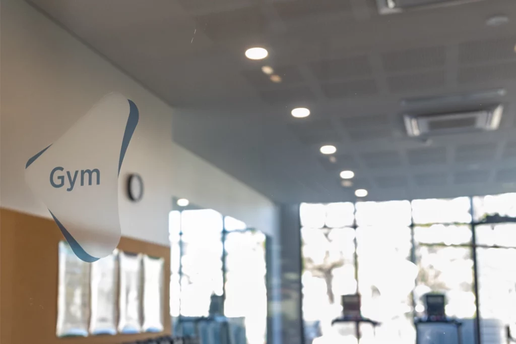 Gym Signage, Frosted Films, Room Name Signs