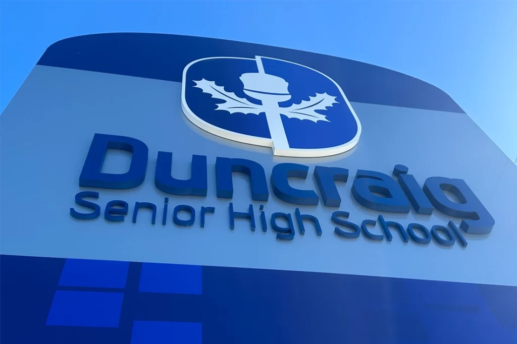 Entrane Pylon Sign, Custom School Signage, Signage Perth, Pylon Signage Perth