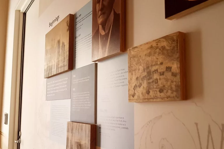 Timeline Wall Graphic, Timber Signage, Custom Interpretive signage