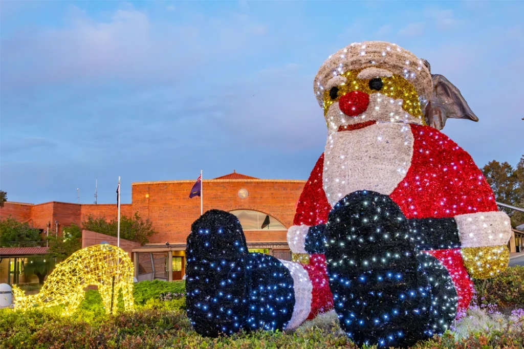 City of Wanneroo Christmas Since 2005, Commercial Christmas Decorations Perth, Large Santa Decoration, Large Outdoor Christmas Displays